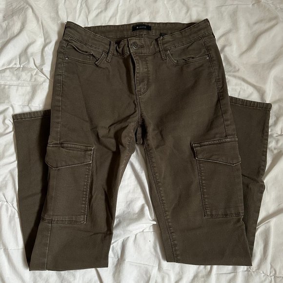 R JEANS - Green High Rise Skinny Jeans - Cargo Pants - Size 28 (8 US) - Picture 1 of 8